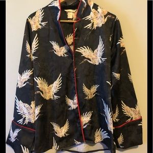 H&M Bird Print Blouse.